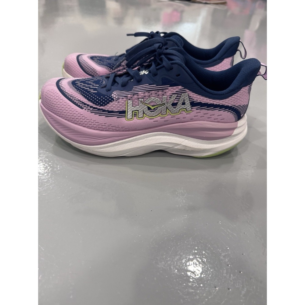HOKA Skyflow Women's Running Sneakers Pink/Blue Mesh Lace Up US 8.5